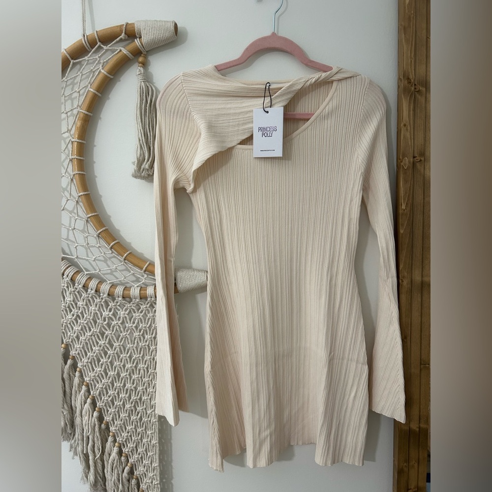 Princess Polly Cream Knit Mini Dress